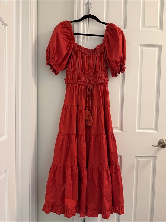 Ulla Johnson Dresses & Skirts - Ulla Johnson Rust Color Puff-Sleeve Tiered Maxi Dress